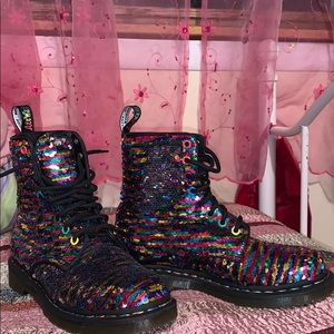 COPY - Dr Martens color pascal sequin boots